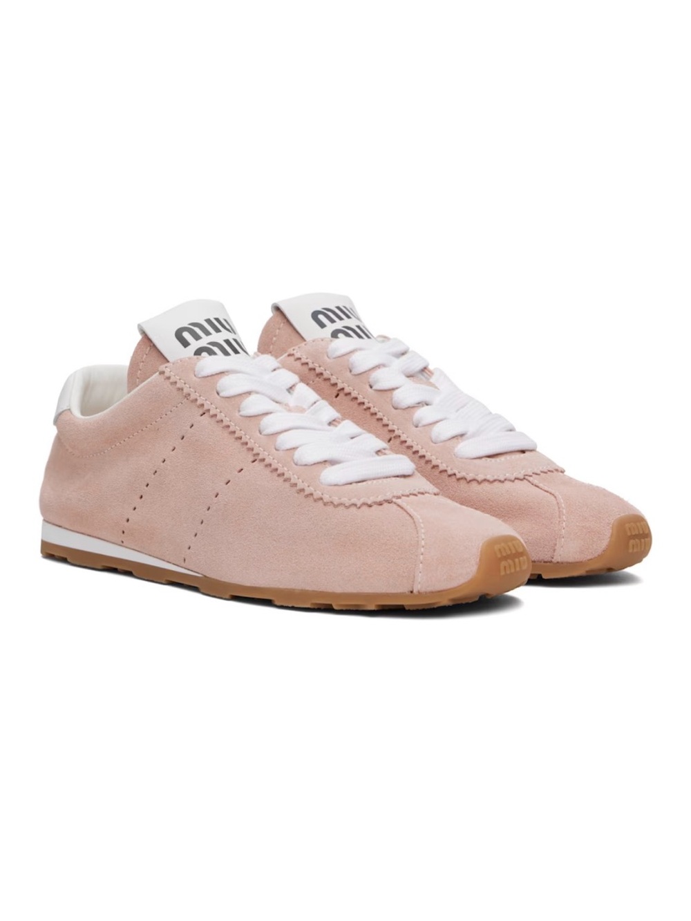 Miu Miu Plume Blush Suede Sneakers size 40